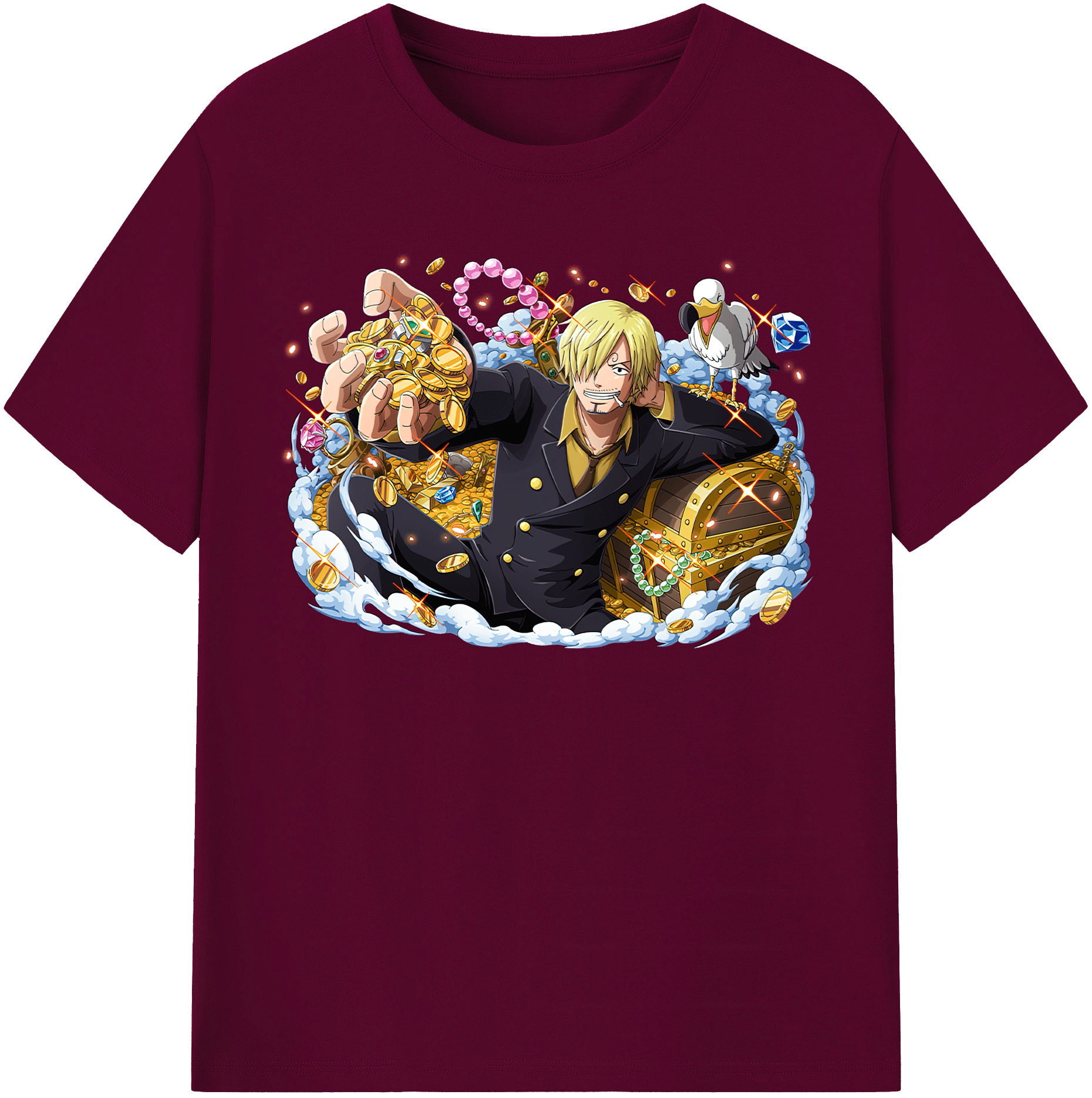 （画像用） ワンピース サンジ ONE PIECE Sanji レディースカジュアルプリントTシャツ（綿100％）